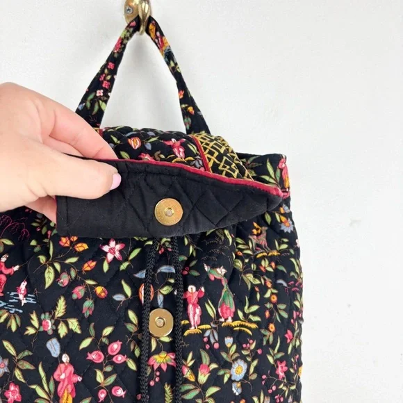 Vintage Vera Bradley Asian Print Quilted Backpack - Picture 4 of 13